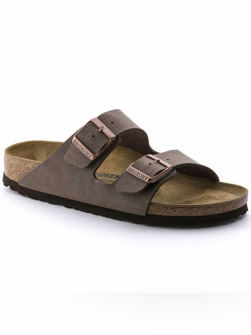 Birkenstock Arizona Two-Strap Sandal In Brown With Copper Buckles Size 13